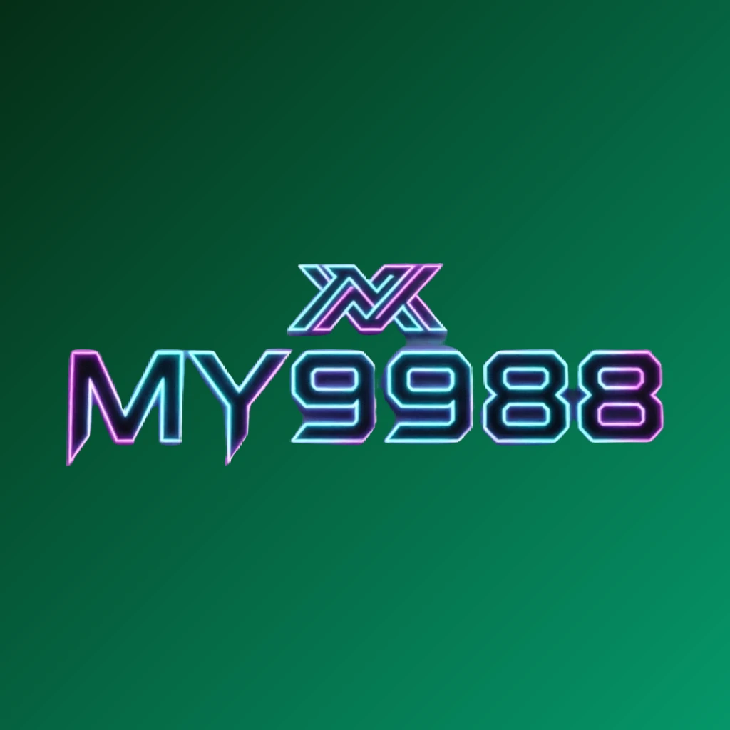 Futuristic MY9988 logo design with neon accents and sharp typography, featuring a tech-inspired symbol in a dark premium style on a transparent background, displayed as a horizontal rectangular wordmark for a website header